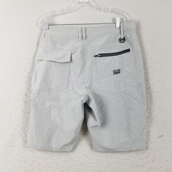 O'Neill Shorts Mens 38 Gray Crossover Hybrid Stretch Quick Dry Zip Pocket D-Ring - Picture 6 of 16